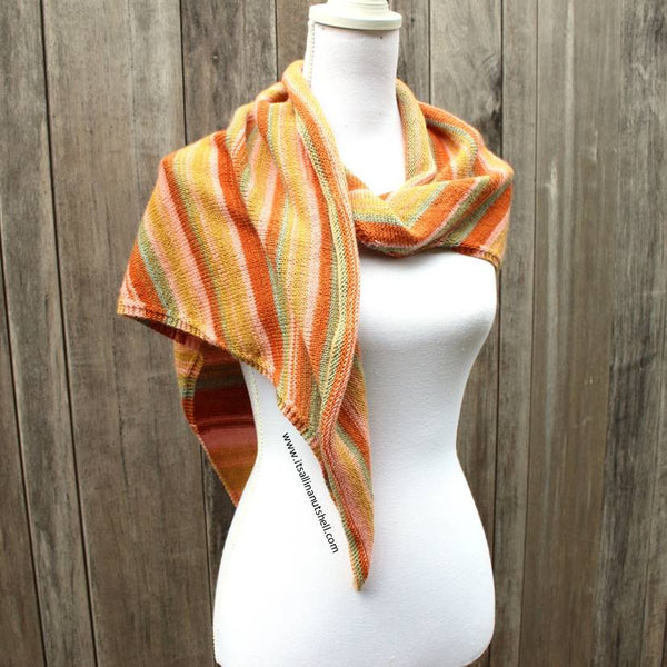 Patroon : Sunrise Stripe Point Shawl - It's all in a nutshell