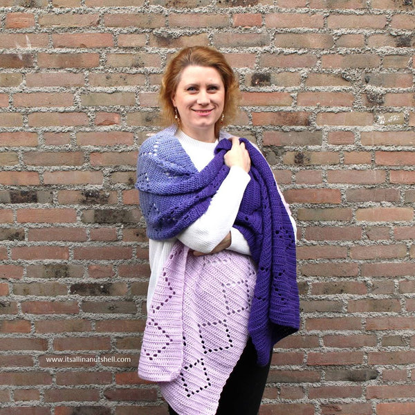 Patroon : Diamondiferous Delight Shawl / Omslagdoek - It's all in a nutshell